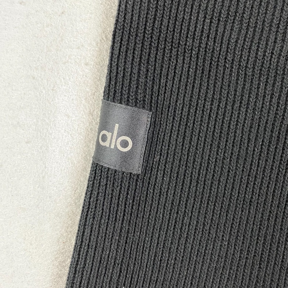 Alo Yoga Mens Domain Rib Knit Sweatpants Medium Black Cotton Blend M5210R - Picture 2 of 13